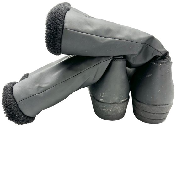 Totes All Weather Footwear Boots Size 11 Black Zip Up Faux Fur Lined - Picture 3 of 13